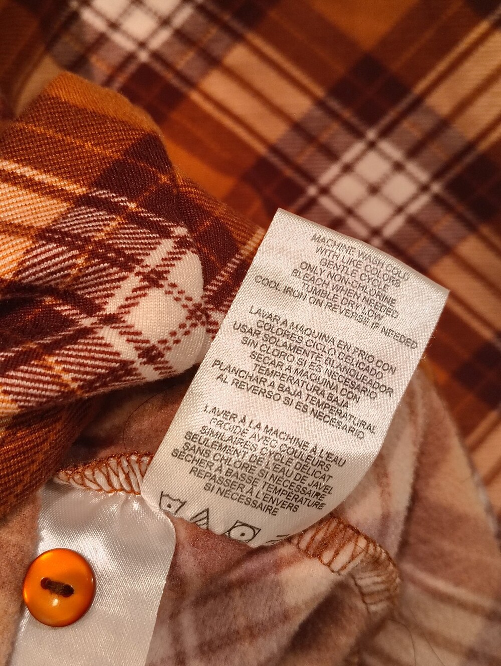 Rust Plaid Collared Button Front Mini Dress - Picture 6 of 7
